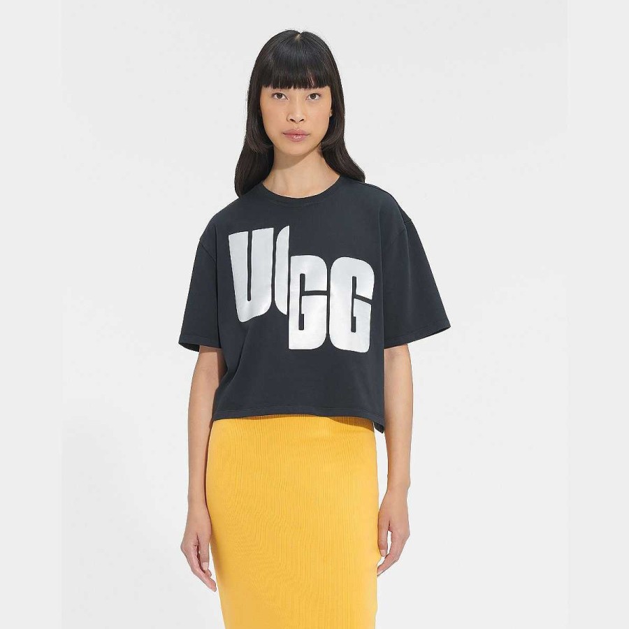 Naiset UGG RTW Collection | Fionna Logo Tee Musta valkoinen