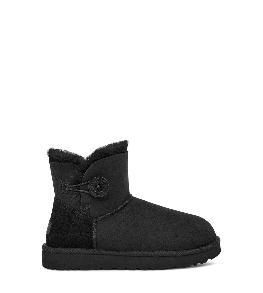 Naiset UGG Klassiset saappaat | Mini Bailey Button Ii, Ugg Musta