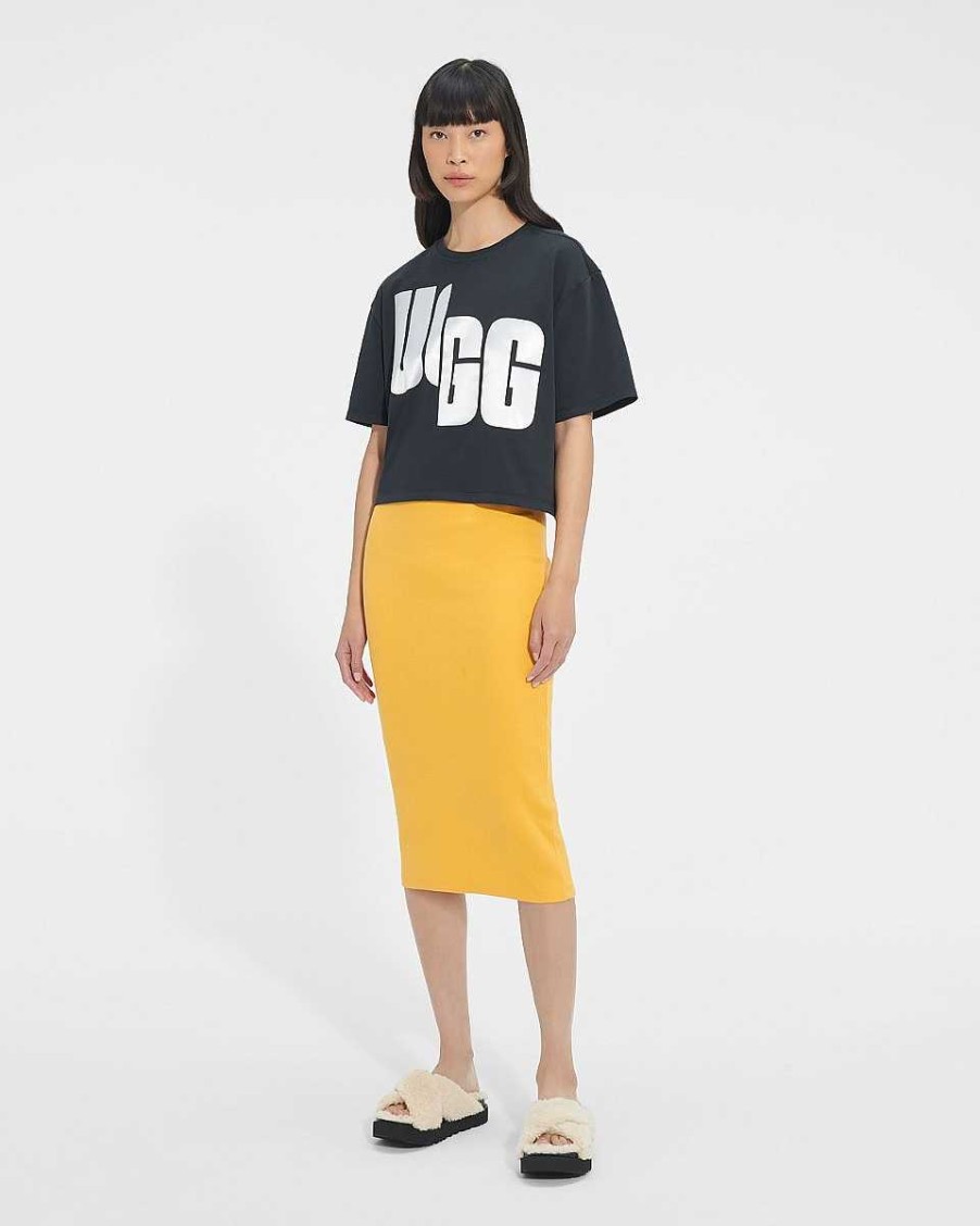 Naiset UGG RTW Collection | Fionna Logo Tee Musta valkoinen