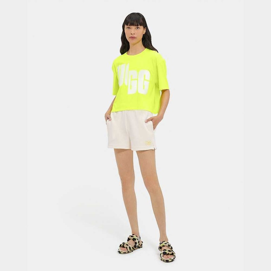 Naiset UGG RTW Collection | Fionna Logo Tee Highlighter / valkoinen