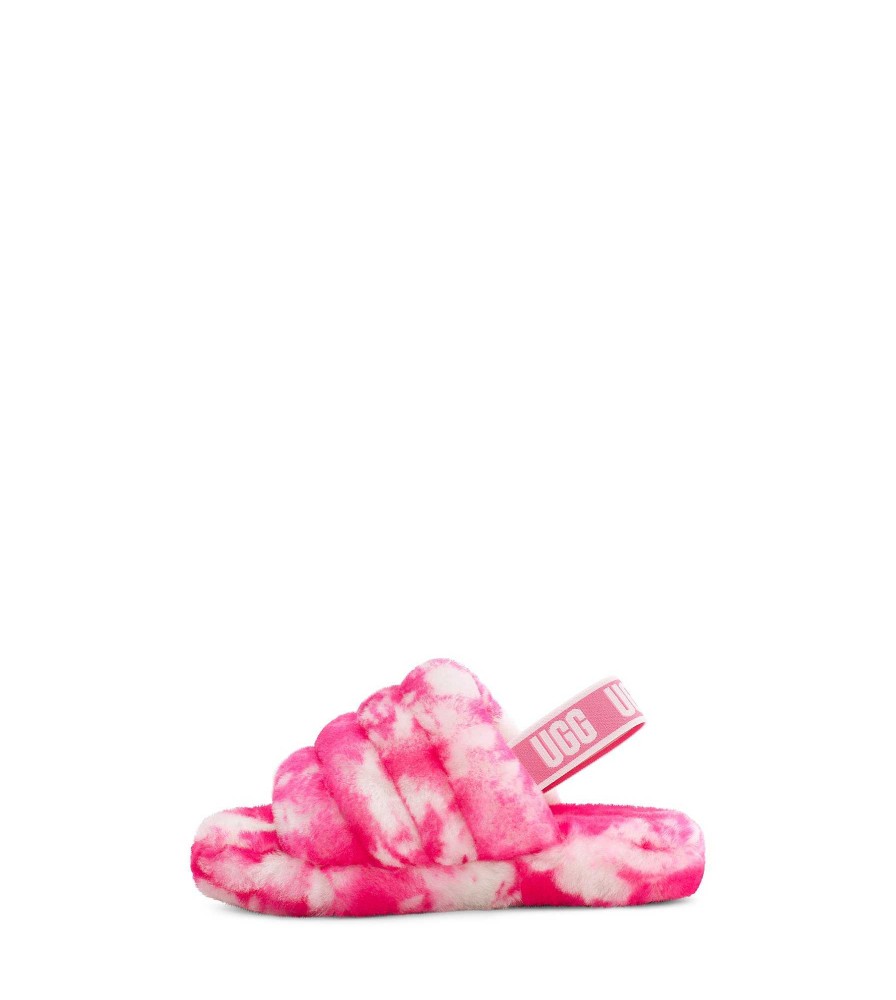 Lapset UGG tossut | Fluff Yeah Slide Marble Pink Rose / Seashell Pink