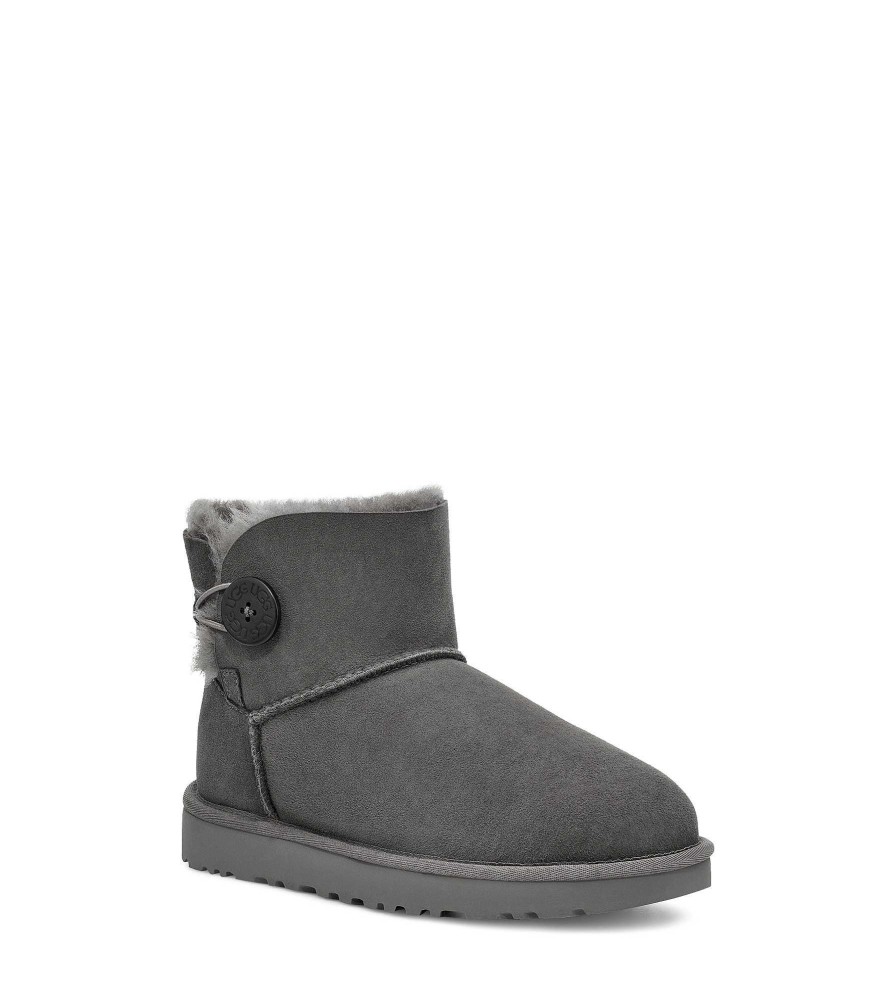 Naiset UGG Klassiset saappaat | Mini Bailey Button II Harmaa